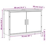 vidaXL Armoire lavabo de salle de bain chêne marron 80x30x60 cm