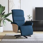 vidaXL Fauteuil inclinable avec repose-pieds bleu tissu