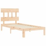 vidaXL Cadre de lit avec tête de lit 90x200 cm bois massif