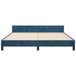 vidaXL Cadre de lit avec tête de lit Bleu foncé 160x200 cm Velours