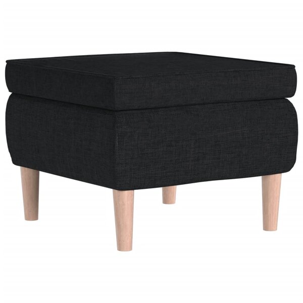 vidaXL Tabouret avec pieds en bois Noir Tissu