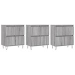 vidaXL Buffets 3 Pièces Sonoma gris Bois d'ingénierie