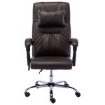 Chaise fauteuil siège de bureau informatique étude de massage similicuir brun 02_0024016