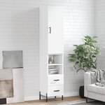 vidaXL Buffet haut Blanc 34 5x34x180 cm Bois d'ingénierie