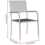 vidaXL Ensemble de Salle à Manger de Jardin 5 Pièces Gris Poly Rattan