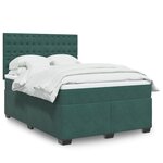vidaXL Sommier à lattes de lit et matelas Vert foncé 160x200cm Velours