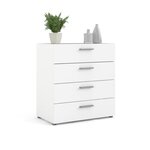 TVILUM Commode 4 tiroirs - Blanc - L 80 x P 40 x H 68,5 cm - TYHJA