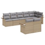 vidaXL Ensemble de canapé de jardin 8 pièces avec coussins Beige Poly Rattan