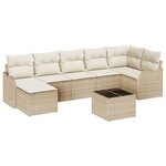 Ensemble de Canapé de Jardin de 8 Pièces avec Coussins en Poly Rattan Marron