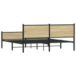 vidaXL Cadre de lit en métal sans matelas chêne sonoma 180x200 cm