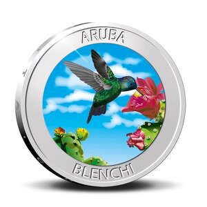 Pièce de monnaie 5 Florin Aruba Colibri 2020 – Argent BE