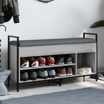 vidaXL Banc à chaussures sonoma gris 105 5x32x57 5cm bois d'ingénierie
