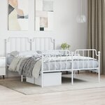 vidaXL Cadre de lit métal avec tête de lit/pied de lit blanc 140x200cm