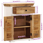 vidaXL Buffet blanc et marron 55x30x73 cm bois de manguier solide brut