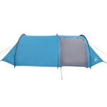 vidaXL Tente de camping tunnel 4 personnes bleu imperméable