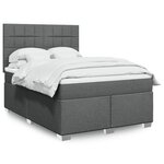vidaXL Sommier à lattes de lit avec matelas Gris foncé 140x190cm Tissu