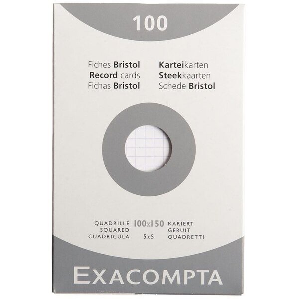 Étui de 100 fiches bristol 5x5 10 x 15 cm blanc