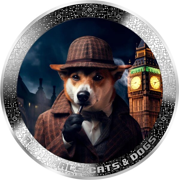 Pièce de monnaie en Argent 1000 Francs g 31.1 (1 oz) Millésime 2025 AI-Nimals DETECTIVE DOG AI-NIMALS