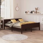 vidaXL Cadre de lit Marron foncé Bois de pin massif 180x200 cm
