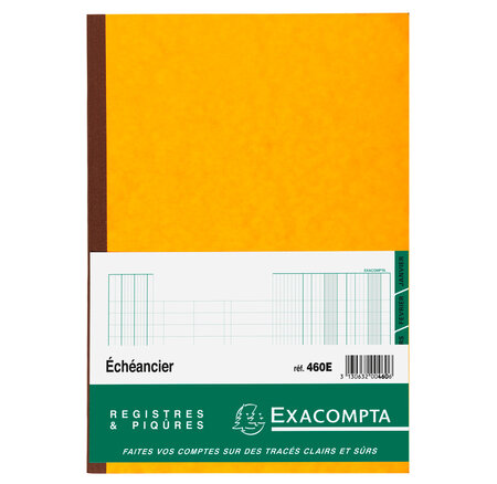 Piqure 29,7 x 21cm ECHEANCIER 72 pages EXACOMPTA