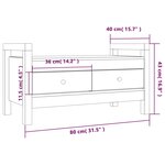 vidaXL Banc d'entrée Gris 80x40x43 cm Bois de pin massif