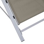 vidaXL Chaises longues lot de 2 avec table Aluminium Taupe