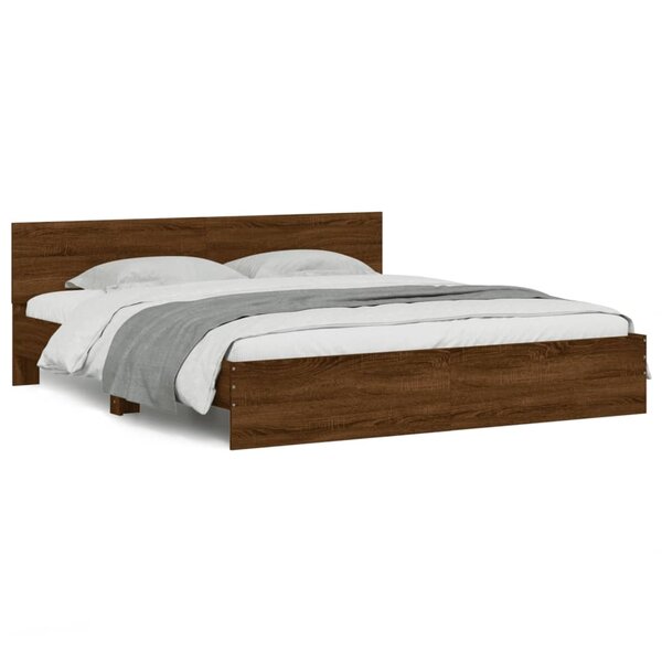 vidaXL Cadre de lit sans matelas chêne marron 180x200 cm