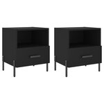 vidaXL Tables de chevet 2 Pièces noir 40x35x47 5 cm bois d’ingénierie