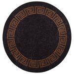 vidaXL Tapis lavable noir et doré Ø 200 cm antidérapant