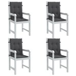 vidaXL Coussins de chaise à dossier bas lot de 4 anthracite mélangé