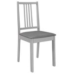 vidaXL Chaises à manger avec coussins lot de 2 gris bois solide