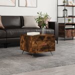 vidaXL Table basse Chêne fumé 50x50x40 cm Bois d'ingénierie