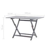 vidaXL Mobilier à dîner de jardin 7 Pièces Bois d'acacia massif Gris