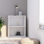 Vidaxl bibliothèque à 2 niveaux blanc 60x30x76 5 cm aggloméré