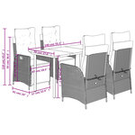 vidaXL Ensemble à manger de jardin coussins 5 Pièces mélange beige rotin