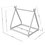 Lit tipi enfant NAKANA 140 x 200 vert pétrole