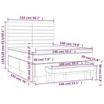 vidaXL Sommier à lattes de lit et matelas Gris clair 140x190cm Velours