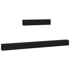 vidaXL Ensemble de meubles TV 6 Pièces Noir Bois d'ingénierie