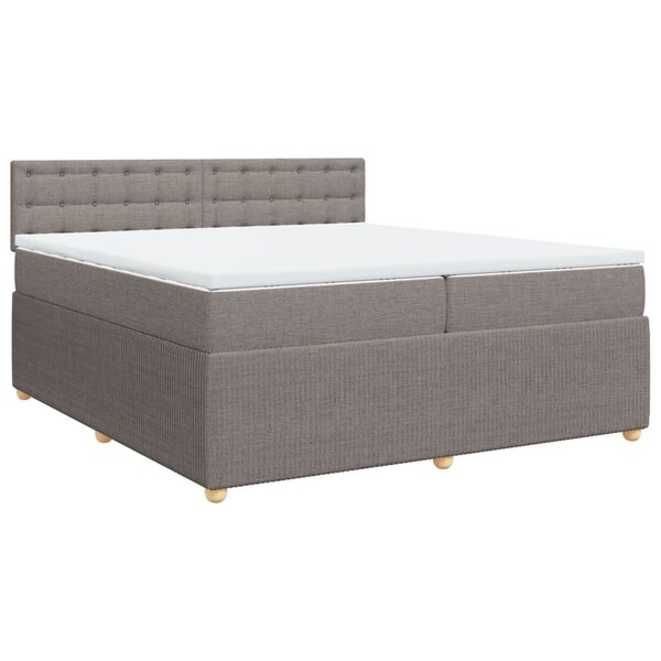vidaXL Sommier à lattes de lit avec matelas Taupe 200x200 cm Tissu