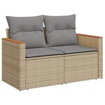 vidaXL Salon de jardin et coussins 11 Pièces mélange beige résine tressée