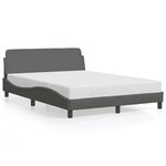 vidaXL Cadre de lit sans matelas gris foncé 140x200 cm tissu