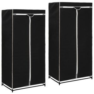 vidaXL 2 Pièces Garde-robes Noir 75x50x160 cm