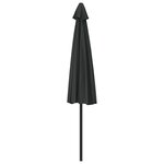 vidaXL Parasol de balcon avec mât en aluminium Noir 300x155x223cm Demi