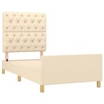 vidaXL Cadre de lit avec tête de lit Crème 80x200 cm Tissu