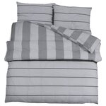 vidaXL Ensemble de housse de couette Gris 155x220 cm Coton
