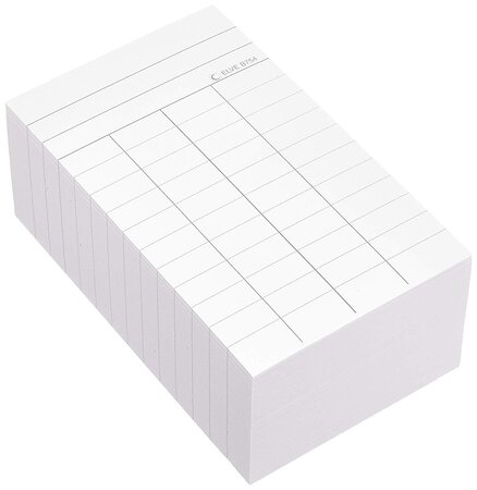 Fiche bibliothèque 75x125 mm 4 colonnes Blanc 1000 pièces ELVE