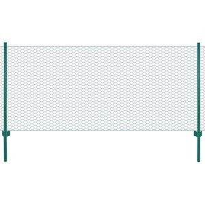 vidaXL Clôture en grillage métallique avec poteaux Acier 25x0 5 m Vert