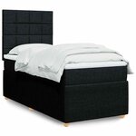 vidaXL Sommier à lattes de lit avec matelas Noir 90x190 cm Tissu