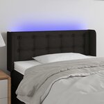 vidaXL Tête de lit à LED Noir 83x16x78/88 cm Tissu