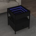vidaXL Table basse avec LED Infinity noir 40x40x51 cm